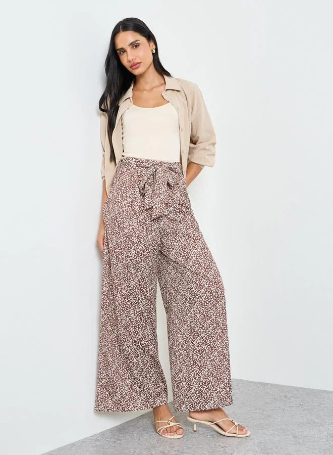 Take Two Multi-Print Wide-Leg Trousers