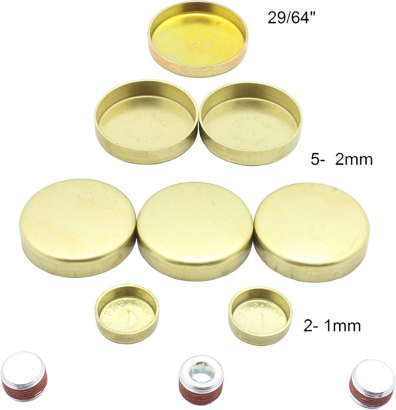 DNJ Brass Freeze Plug Set FPS1120 for Jeep/Wrangler, Grand Cherokee, Cherokee, Comanche, Wagoneer 4.0L L6 OHV (1987-2006) - Image 2
