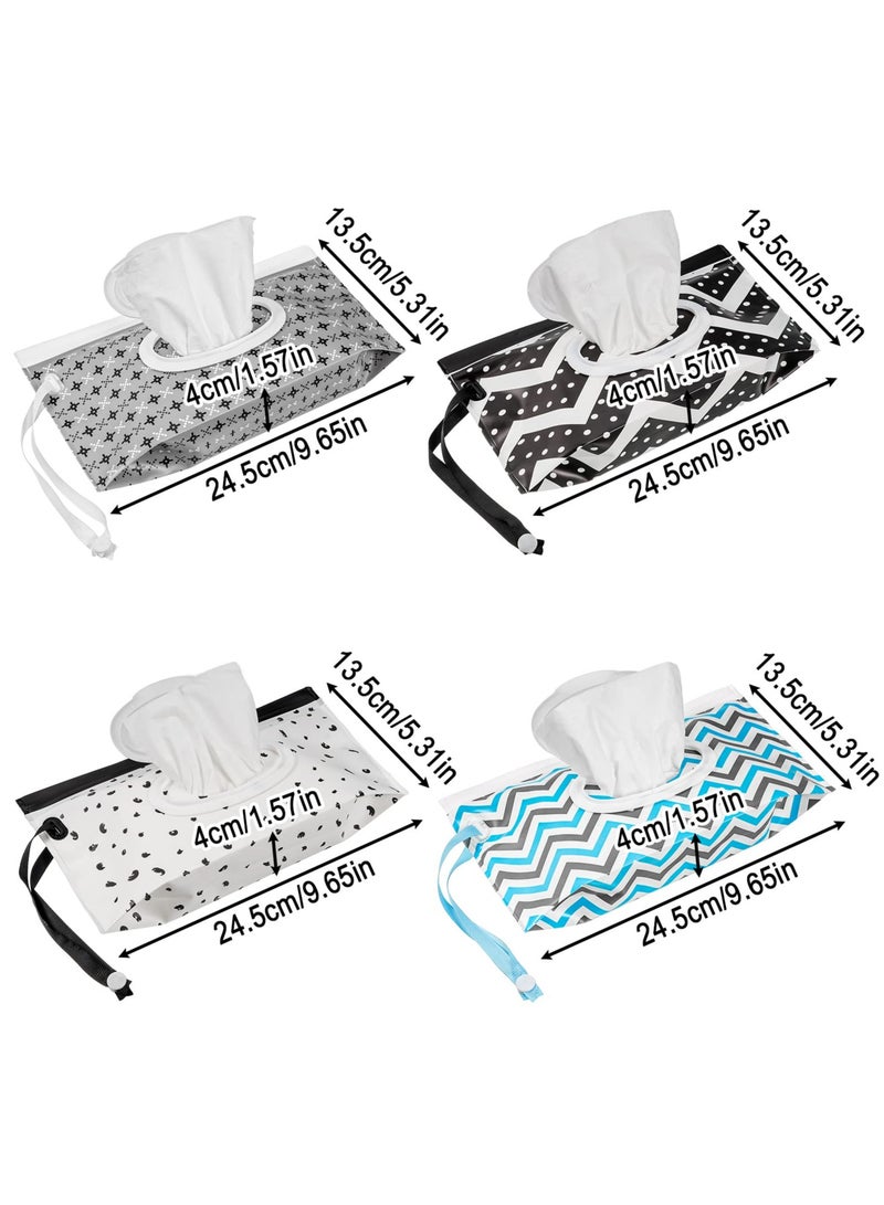 CMGTYYD 4 Pack Wet Wipe Pouch, Extra Large 10" x 6" Reusable Baby Wipe Case Refillable Wipes Dispenser Travel Container Wipes Bag Wet Wipe Dispenser for Baby and Adult  - Image 2