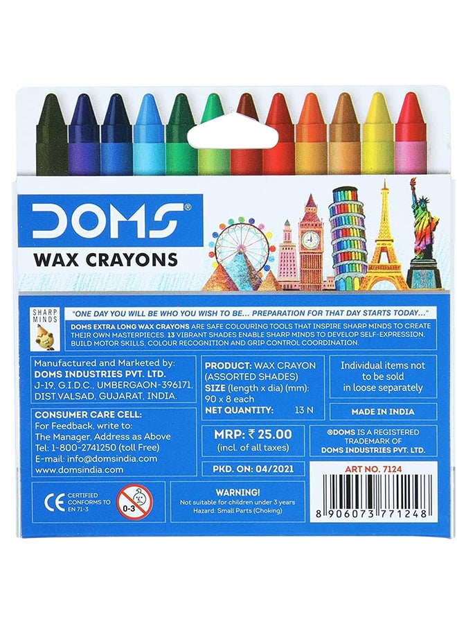 Doms Extra Long Wax Crayon 12 Shades - Image 2