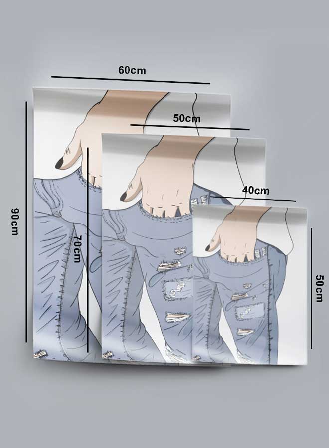 لوحة بوستر ديكور لوحة بدون فريم مع أربع قطع منفصلة من اللاصق ذو الوجهين تصميم بنطال الجينز الضيق الخاص بي غرفة النوم غرفة المعيشة وديكور المكتب - Image 4