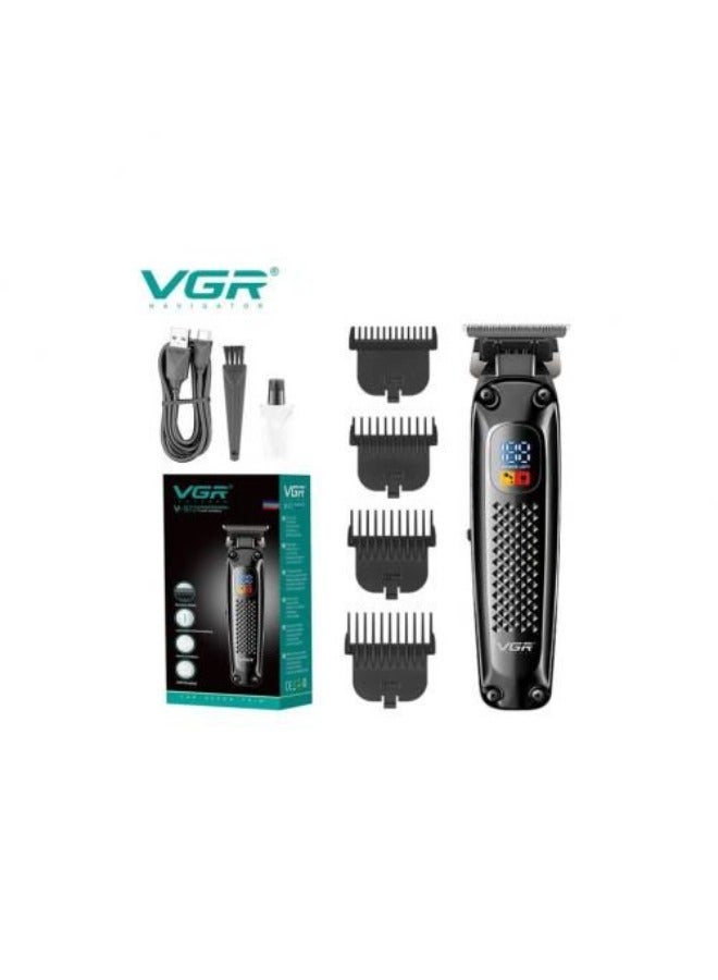 V-972 ماكينة حلاقة رقمية احترافية قابلة لإعادة الشحن - أسود
