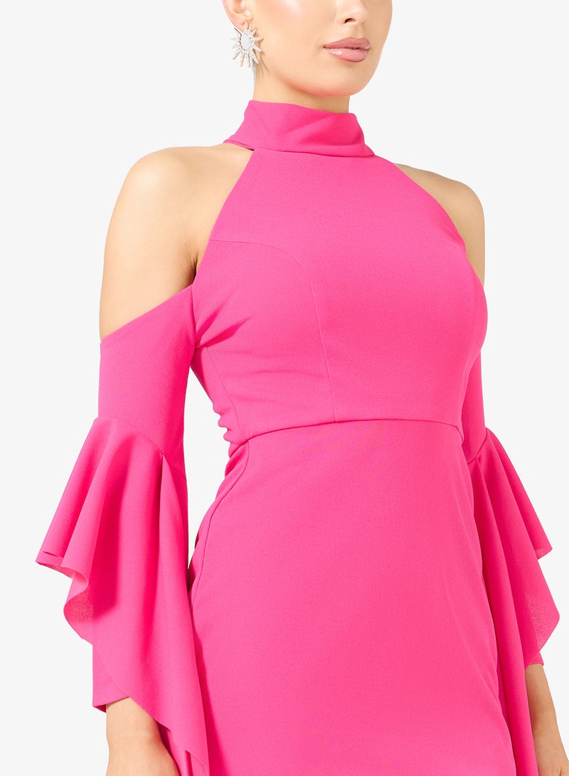 رينيه فستان بأكمام مميزة وياقة عالية - Image 3