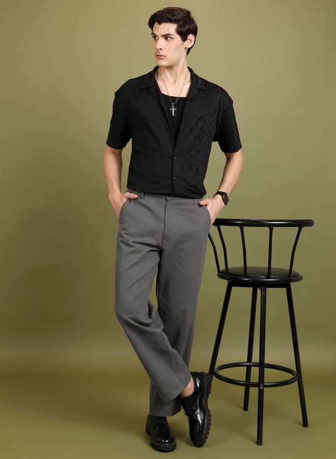 HIGHLANDER Oversized Floral Self Design Casual Shirt - Image 2