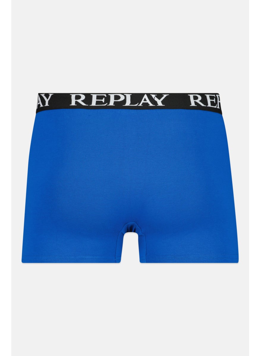 Replay - Men 2 Pack Brand Logo Boxer Brief, Black/Blue - Image 1
