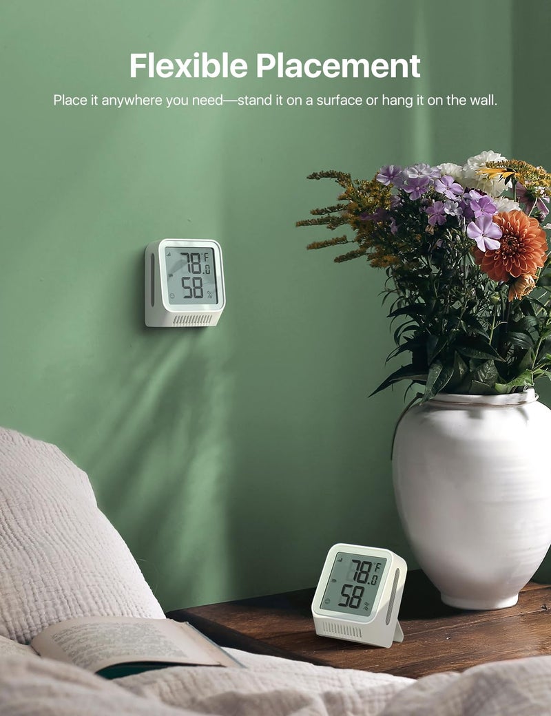 X-Sense مقياس حرارة واي فاي X-Sense، جهاز قياس الرطوبة الداخلي، حساس حرارة رقمي مع تنبيهات إشعار عبر التطبيق، مقياس حرارة ورطوبة للغرفة، تخزين البيانات وتصديرها بدون رسوم، 3 حساسات ومحطة قاعدة واحدة - Image 2
