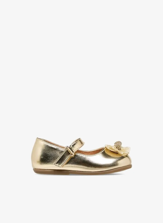Flora Bella Mary Jane Shoes with Hook & Loop, Floral Accent Ramadan Collection