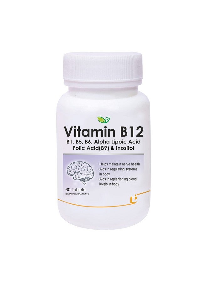 Biotrex Nutraceuticals Vitamin B12 With B1, B5, B6, B9(Folic Acid), Alpha Lipoic Acid ALA & Inositol Supplements | Energy Management | Antioxidant | 60 Tablets - Image 1