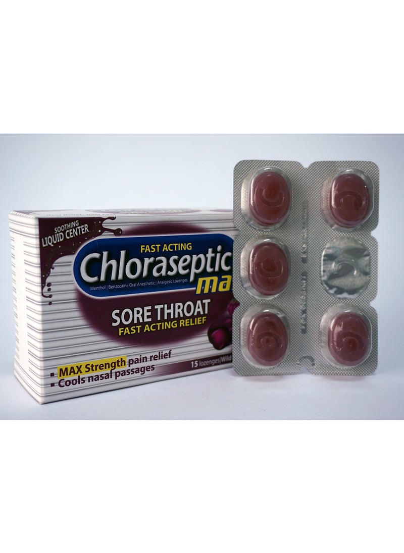 Chloraseptic Sore Throat Lozenges Max Wild Berries-15'S  - Image 4