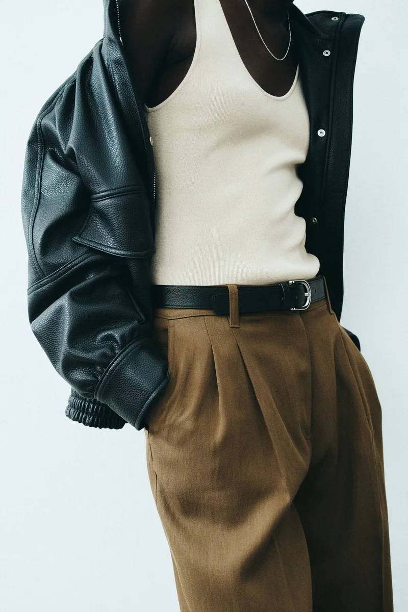 H&M Linen-blend tailored trousers