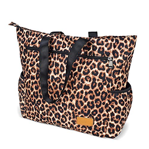 CLOUDMUSIC Shoulder Tote Bag For Women Fashion Multi-functional Bag Daily Shopping Travelling Sports Fitting Hiking(Leopard Spots) - Image 1