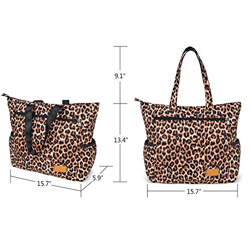 CLOUDMUSIC Shoulder Tote Bag For Women Fashion Multi-functional Bag Daily Shopping Travelling Sports Fitting Hiking(Leopard Spots) - Image 4