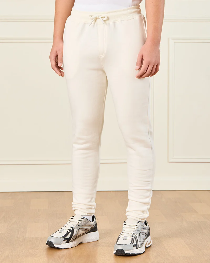 Redtag Senior Boys Ivory Solid Active Pants
