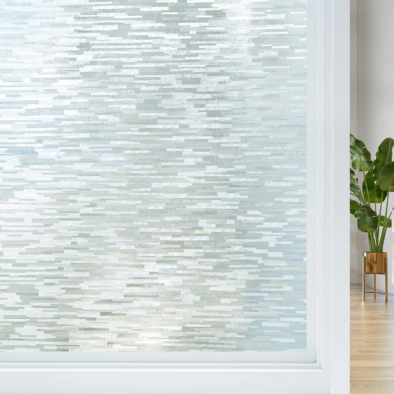 Haton Window Privacy Film, Frosted Glass Static Cling Sun Heat Blocking Window Clings, Frosting Opaque Coverings, Vinyl Removable Stickers Tint for Home Door Office, Non Adhesive 23.6" x 118.1" - Image 1