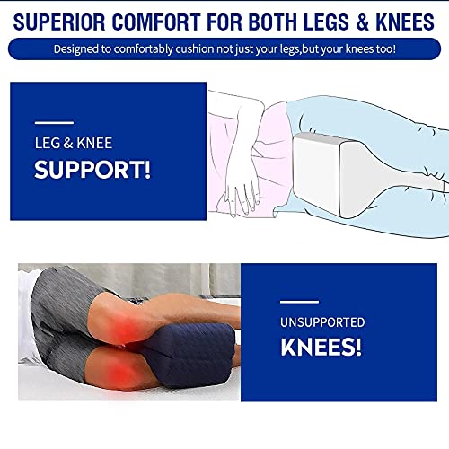 WLTK Pregnancy Body Memory Foam Pillow Orthopedic Knee Leg Wedge Pillow Cushion for Side Sleeper Sciatica Relief or Pillowcase - Image 4