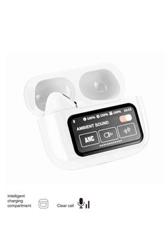 Generic bluetooth headset true wireless noise cancelling 2024 new smart touch with display screen white for iphone android  - Image 4