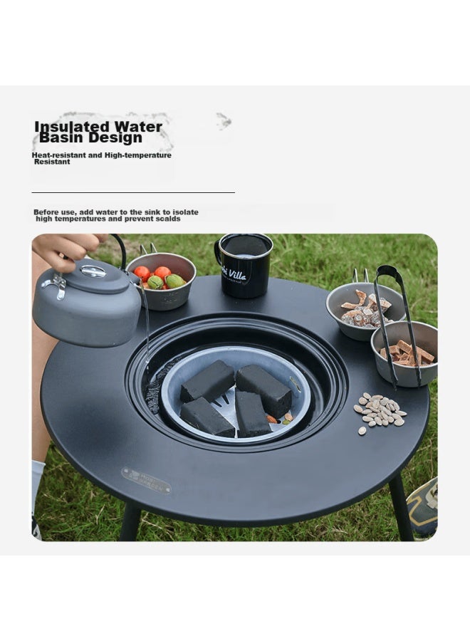 Mobigarden Tea Stove, Outdoor Camping Bbq Grill, Indoor Heating Fire Pit Table, Nx24688002, Obsidian Black - Image 5