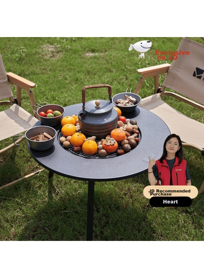 Mobigarden Tea Stove, Outdoor Camping Bbq Grill, Indoor Heating Fire Pit Table, Nx24688002, Obsidian Black - Image 2