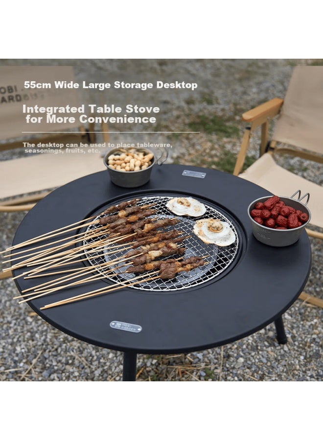 Mobigarden Tea Stove, Outdoor Camping Bbq Grill, Indoor Heating Fire Pit Table, Nx24688002, Obsidian Black - Image 3