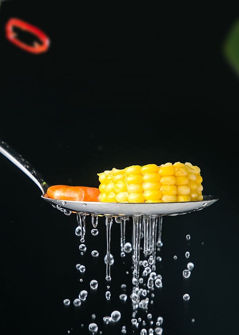 ONICORN ONICORN Stainless Steel Skimmer Strainer Filter Spoon Colander Kitchen Hot Pot Slotted Spoon Fine Mesh Strainer Ladle with Wood Handle for Kitchen 1 PCS - Image 2
