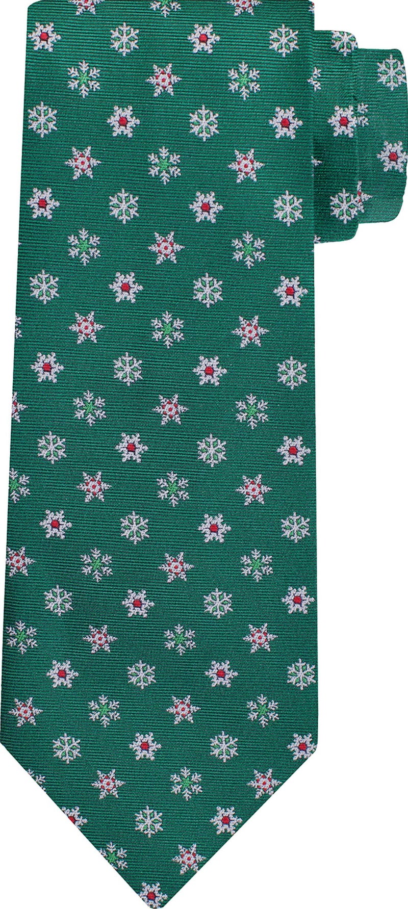 KissTies Mens Christmas Tie Snowflakes Green Necktie Holiday Season Ties - Image 2