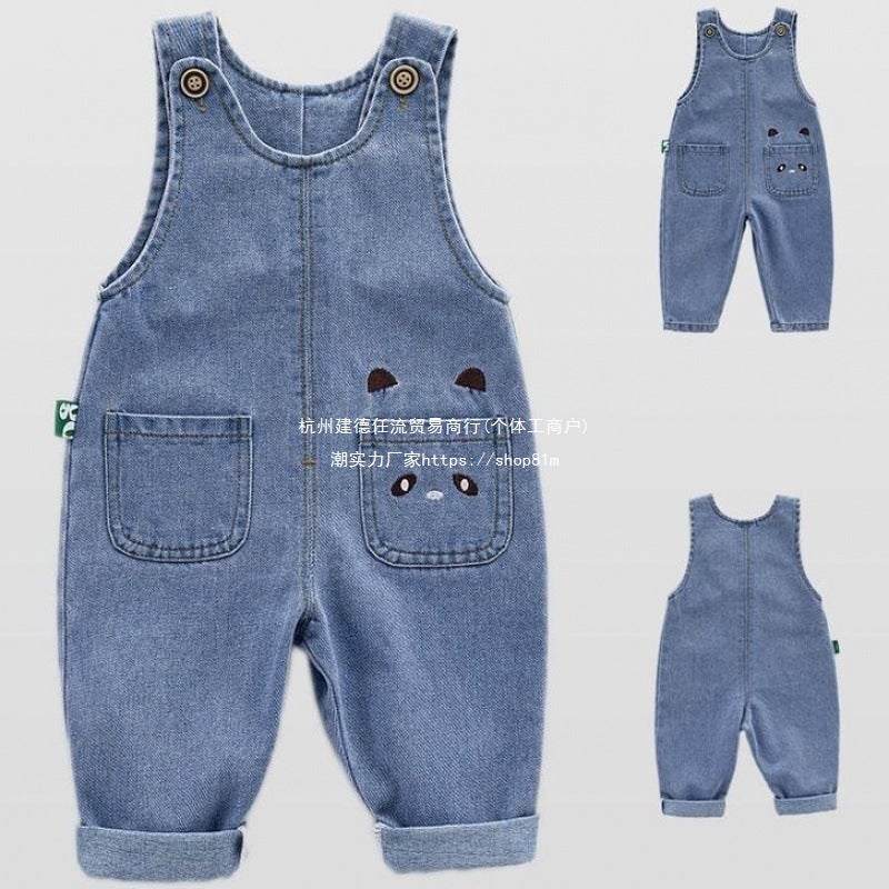 Baby Denim Overalls Spring & Fall Cartoon Cute Children'S Jumpsuit Casual Jumpsuit Baby Overalls Rock - Image 5
