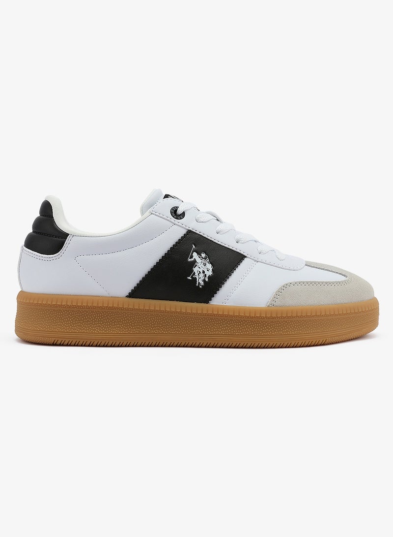 U.S. Polo Assn. Men's White Low-Top Sneakers - Stripped Design Shoes for that Trendy Look - Image 1