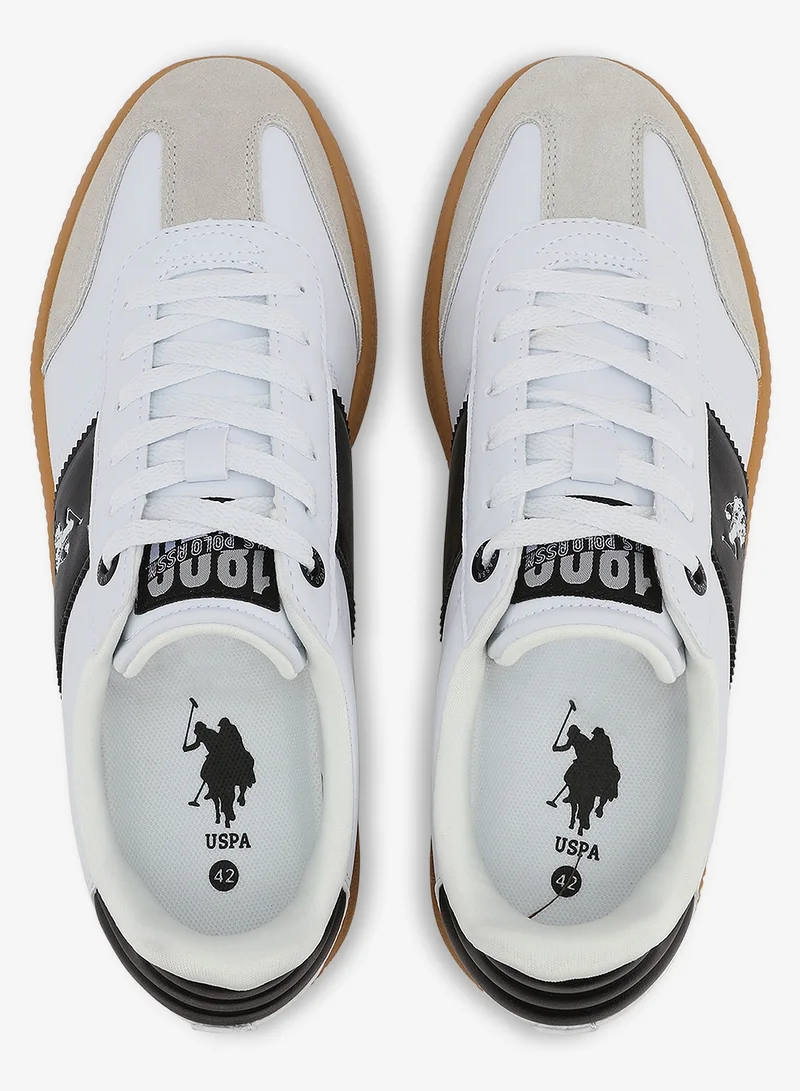 U.S. Polo Assn. white Men's White Low-Top Sneakers - Stripped Design Shoes for that Trendy Look for Men | Best Price UAE