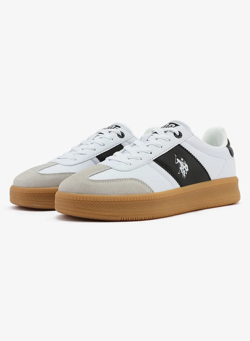 U.S. Polo Assn. white Men's White Low-Top Sneakers - Stripped Design Shoes for that Trendy Look for Men | Best Price UAE