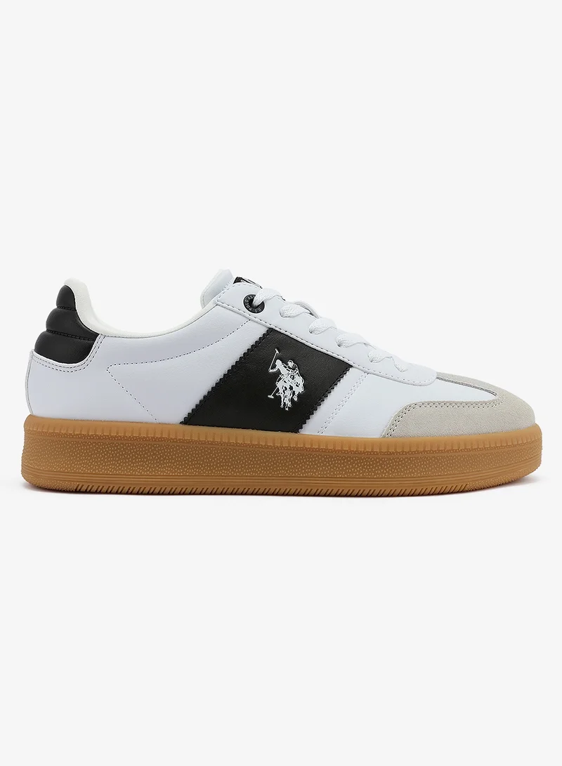 U.S. Polo Assn. white Men's White Low-Top Sneakers - Stripped Design Shoes for that Trendy Look for Men | Best Price UAE