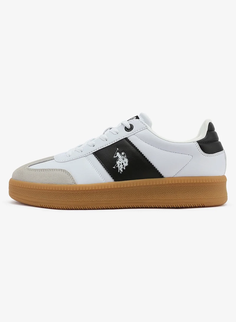 U.S. Polo Assn. white Men's White Low-Top Sneakers - Stripped Design Shoes for that Trendy Look for Men | Best Price UAE