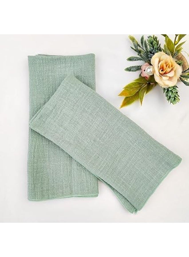 مناديل القطن مجموعة من 10 - 16.5 "x16.5" مناديل العشاء الريفية الدائمة القماش ، ديكور الطاولة القابلة لإعادة الاستخدام للاجتماعات العائلية والحفلات وحفلات الزفاف (خضراء فاتحة) - Image 2