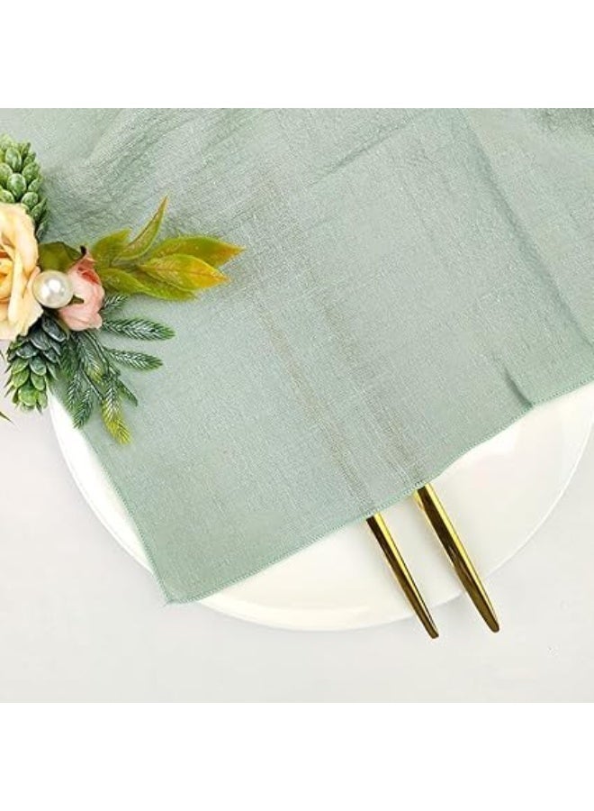 مناديل القطن مجموعة من 10 - 16.5 "x16.5" مناديل العشاء الريفية الدائمة القماش ، ديكور الطاولة القابلة لإعادة الاستخدام للاجتماعات العائلية والحفلات وحفلات الزفاف (خضراء فاتحة) - Image 4