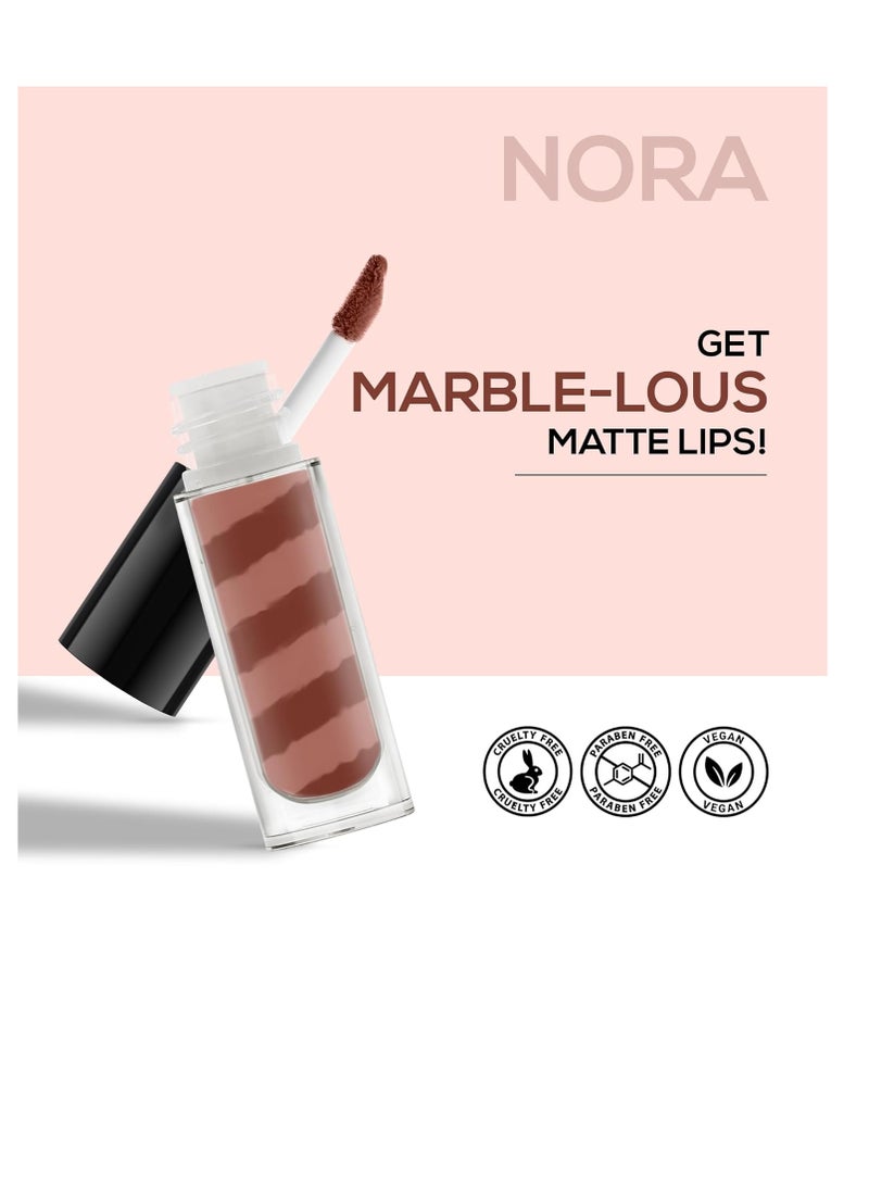 Renee - RENEE Marble Liquid Lipstick  LM03 Nora 4.5ml  Rich Color Payoff and Matte Finish| Weightless Unique Long Lasting Formula   Transfer and Smudge Proof  Enriched with Vitamin E and Jojoba Oil - Image 1