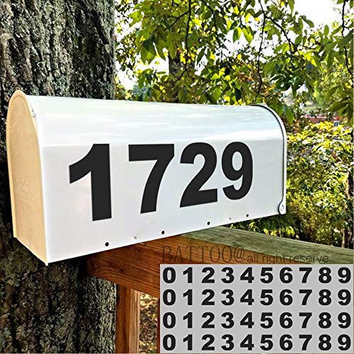 BATTOO Mailbox Numbers Sticker Decal Die Cut Bold Gothic Style Vinyl Number 3" Self Adhesive 4 Sets Black for Mailbox, Signs, Window, Door, Cars, Trucks, Home, Business, Address Number, Indoor or Outdoor - Image 4