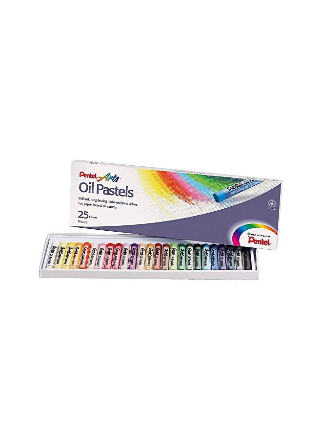 Pentel مجموعة باستيل زيتية من بنتل آرتس، ألوان متنوعة، مجموعة من 25 (PHN-25) - Image 1