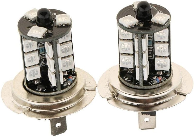 لمبة ضبابية LED H7: 12 فولت 27 شريحة SMD من نوع 5050، إضاءة متساوية على 360 درجة - تخصيص الألوان بتحكم عن بعد، عمر خدمة يبلغ 50000 ساعة لترقية المركبة، للعشاق للسيارات والمستخدمين اليوميين للمركبات - Image 2