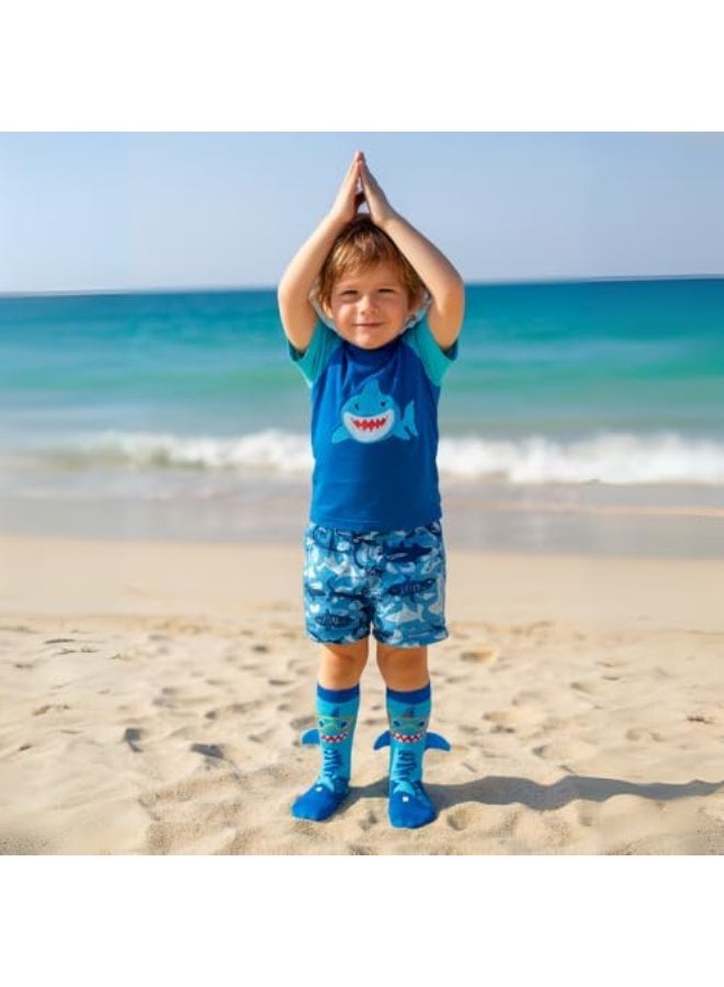 Glitters Kids 3D Shark Knee-High Socks – Fun Novelty Blue Shark Socks with Side Fins – Soft, Stretchy & Comfortable Animal Socks for Boys & Girls - Image 5