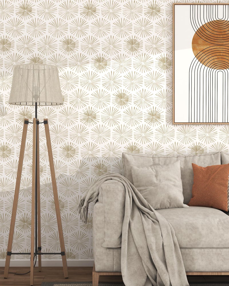 OSECAGE Modern Peel and Stick Wallpaper Boho Self Adhesive Wallpaper Peel and Stick Geometric Contact Paper White and Beige Wall Paper Removable Wallpapers 17.3''Ã—78.8'' for Bedroom Bathroom Cabinets Decor - Image 5