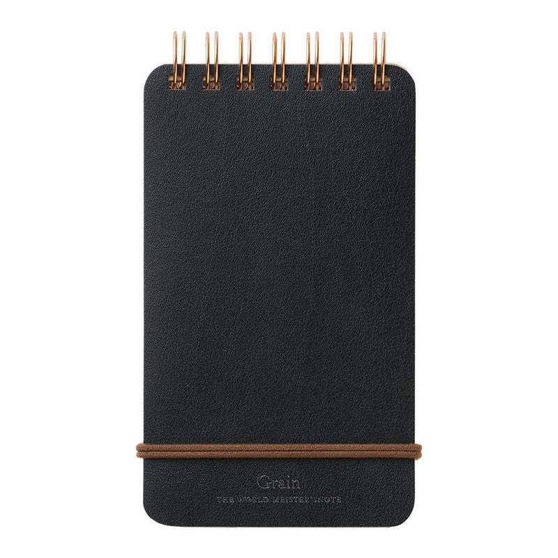 Midori DESIGNPHIL Midori 11796006 Notepad WM Ring Memo Grain Black - Image 1
