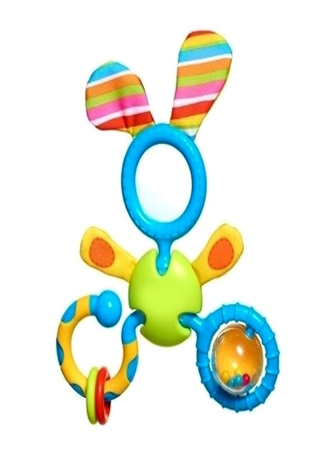 Leotoon Bunny Rattle Toy | Safe Toys | Easy to Grasp | Encourages Fine Motor Skills | Tummy Time Fun | Baby Teether | Baby Rattle | Crinkling Fabric | Lightweight | Portable | Unisex | Brightly Coloured Design | Crinkly Ears | BPA Free | 3-18 Months - Image 5
