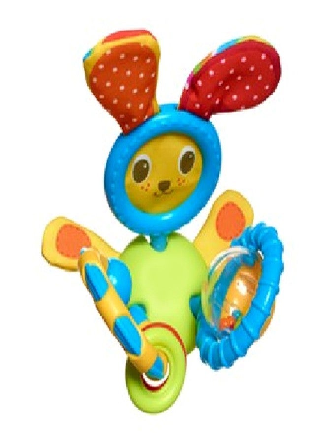 Leotoon Bunny Rattle Toy | Safe Toys | Easy to Grasp | Encourages Fine Motor Skills | Tummy Time Fun | Baby Teether | Baby Rattle | Crinkling Fabric | Lightweight | Portable | Unisex | Brightly Coloured Design | Crinkly Ears | BPA Free | 3-18 Months - Image 4