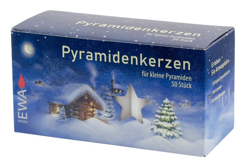 Jeka Jeka White 14mm Diameter Pyramidenkerzen German Candles Set of 50