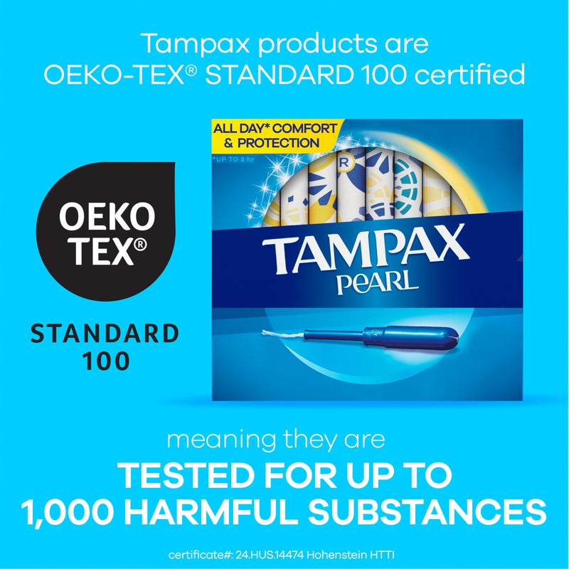 Tampax تامباكس بيرل تامبونز سوبر بلس امتصاص، مع حافة مانعة للتسرب، بدون رائحة، 50 قطعة - Image 3