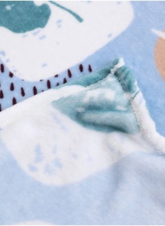 LUNA Home Fleece Blanket 200*Fleece blanket 200*230cm is very soft, warm and cozy, blue in color with a beautiful leaf pattern.  - Image 2