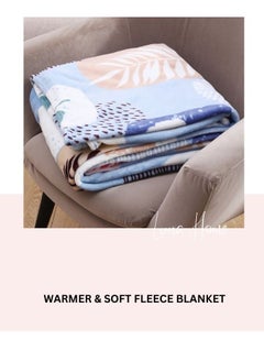 LUNA Home Fleece Blanket 200*Fleece blanket 200*230cm is very soft, warm and cozy, blue in color with a beautiful leaf pattern.  - Image 5