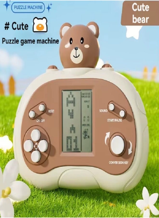 Generic Handheld Retro Brick Game Console Built-in Classic Games, Puzzle Children's Game Console - 2025 Best Gifts (Cute Bear)  - Image 1