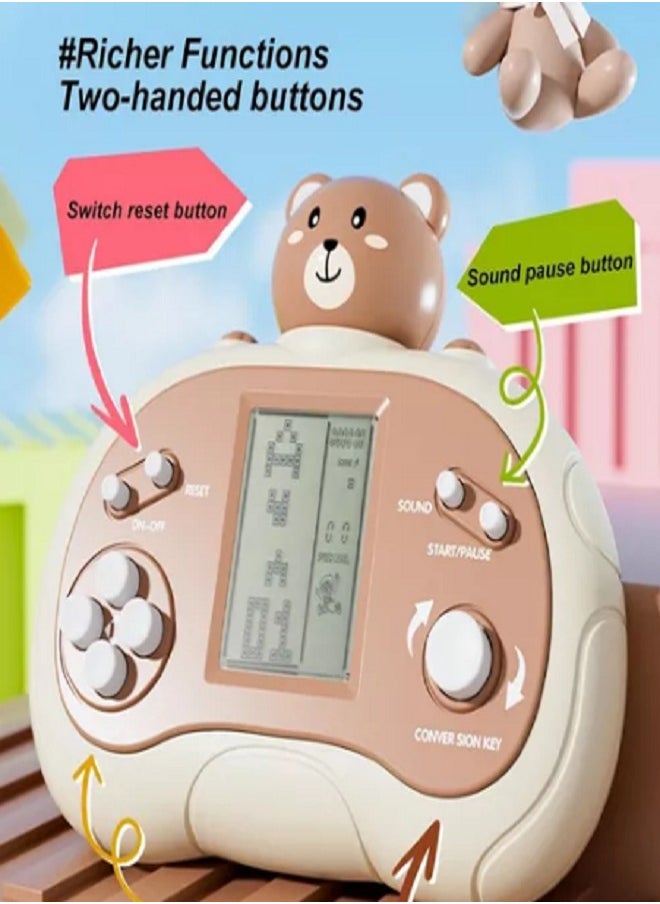 Generic Handheld Retro Brick Game Console Built-in Classic Games, Puzzle Children's Game Console - 2025 Best Gifts (Cute Bear)  - Image 2