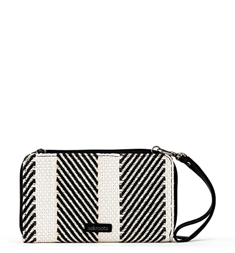 Sakroots Large Smartphone Crossbody Bag in Woven Fabric from Recycled Materials, Convertible Purse with Detachable Wristlet Strap, B&W Soulful Desert - Image 4