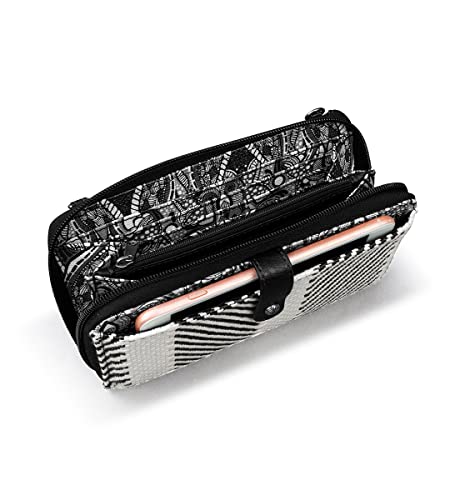 Sakroots Large Smartphone Crossbody Bag in Woven Fabric from Recycled Materials, Convertible Purse with Detachable Wristlet Strap, B&W Soulful Desert - Image 3